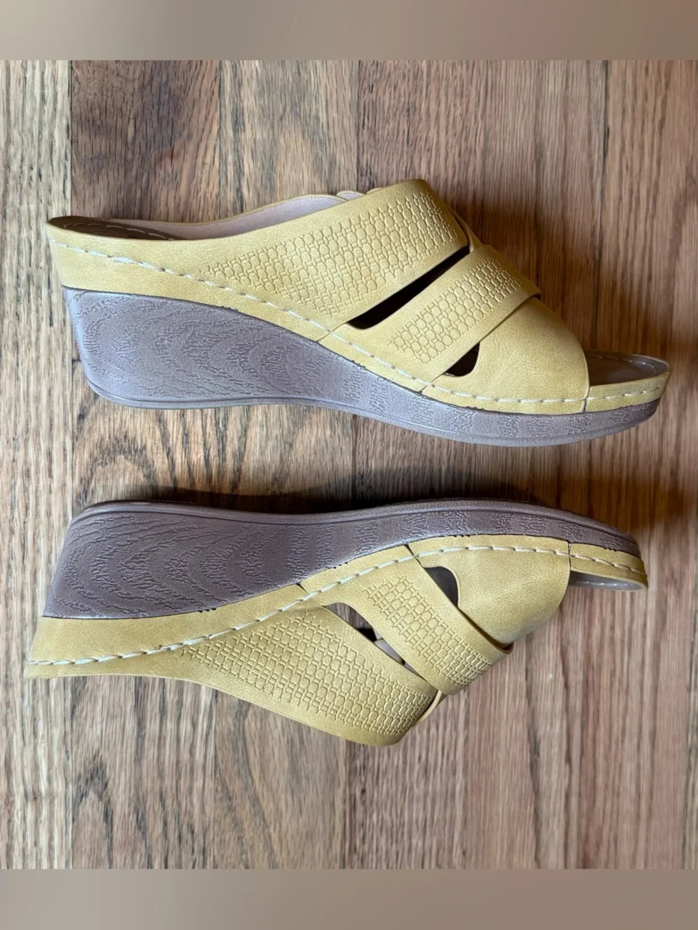 GC Shoes - Womens Open Toe Memory Foam Wedge Sandals 6.5/37